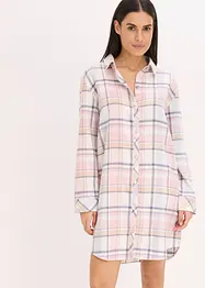 Gewebtes Nachthemd aus Flanell mit Knopfleiste, bonprix