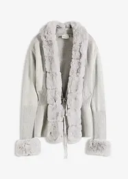 Strickjacke mit Fellimitat, bonprix