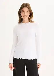 T-shirt côtelé en viscose majoritaire, bonprix
