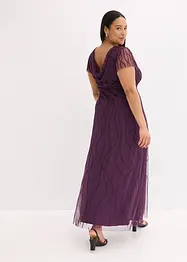 Maxikleid aus zartem Tüll mit Perlenstickerei, bonprix
