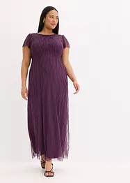 Maxikleid aus zartem Tüll mit Perlenstickerei, bonprix