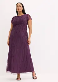 Maxikleid aus zartem Tüll mit Perlenstickerei, bonprix