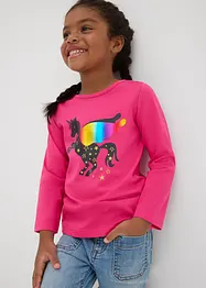 Lot de 2 T-shirts manches longues 100% coton, bonprix