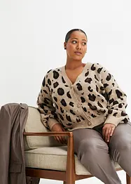 Gilet en maille léopard, bonprix