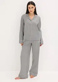 Gewebter Flanell Pyjama mit Fischgrätmuster, bonprix