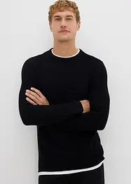 Pullover in 2 in 1 Optik mit Baumwolle, bonprix
