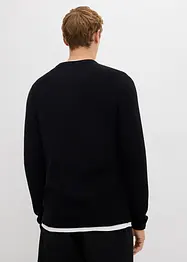 Pullover in 2 in 1 Optik mit Baumwolle, bonprix