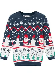 Feinstrickpullover mit Weihnachtsmotiv aus reiner Baumwolle, bonprix