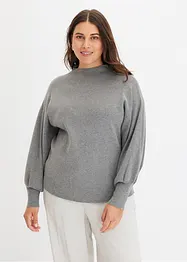 Pull en maille à manches ballon, bonprix