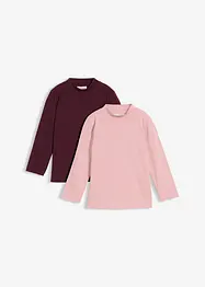 Lot de 2 T-shirts manches longues en coton extensible, bonprix