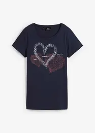 T-shirt coton à imprimé cœur, bonprix