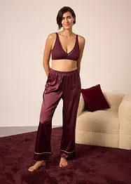 Brassière côtelée avec coton et dentelle, bonprix