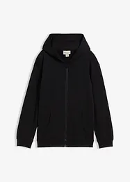 Sweat zippé à capuche en coton doux et extensible, bonprix