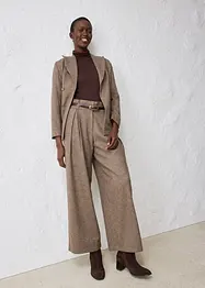 Pantalon large à pinces en laine majoritaire, bonprix