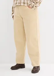 Pantalon barrel en velours côtelé, taille mi-haute, bonprix