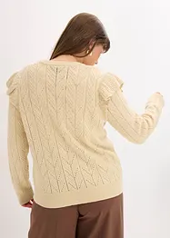 Ajour-Strickjacke aus Baumwolle, bonprix