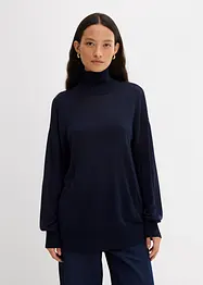 Leichter Feinstrickpullover mit breitem Turtleneck aus Viskose-Mix, bonprix