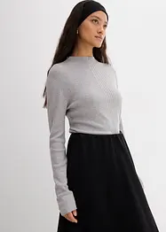T-shirt côtelé en viscose mélangée, bonprix
