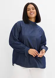 Blouse en jean avec larges manchettes, bonprix