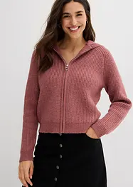 Gilet en maille à capuche, bonprix