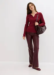 Pantalon flare enduit, bonprix