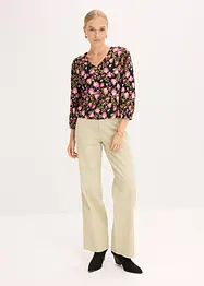Chiffon-Bluse mit Raffung am Saum, bonprix