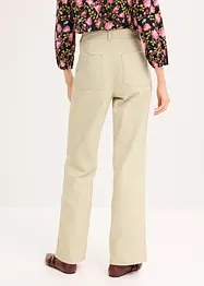 Pantalon en twill taille haute avec poches plaquées, bonprix