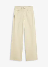 Pantalon en twill taille haute avec poches plaquées, bonprix
