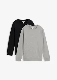Lot de 2 sweats 100% coton, bonprix
