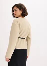 Oversized Blazer mit Gürtel in Wolloptik, ungefüttert, bonprix