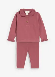 Pull en maille à col volanté et legging (ens. 2 pces), bonprix