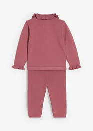 Pull en maille à col volanté et legging (ens. 2 pces), bonprix