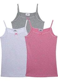 Lot de 3 débardeurs avec nœud en satin, bonprix
