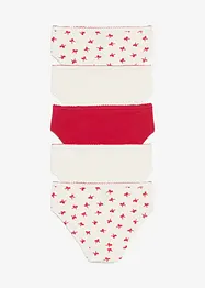 Lot de 5 slips en doux coton côtelé avec nœud en satin, bonprix