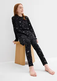 2 pyjamas avec T-shirt manches longues et legging, imprimé brillant, bonprix