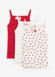 Lot de 3 tops en maille côtelée douce avec nœud en satin, bonprix