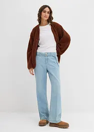 Wide-Leg-Jeans Mid Waist mit Gürtel, bonprix
