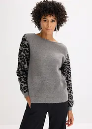 Oversize-Pullover mit Leo-Muster, bonprix