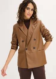 Oversize-Blazer aus Lederimitat, bonprix