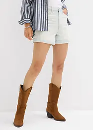 Short en jean taille haute, peu extensible, bonprix