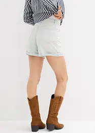 Short en jean taille haute, peu extensible, bonprix