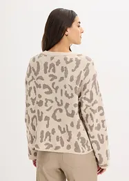 Jacquard Oversize Pullover mit Pailletten, bonprix