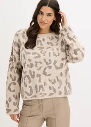 Jacquard Oversize Pullover mit Pailletten, bonprix