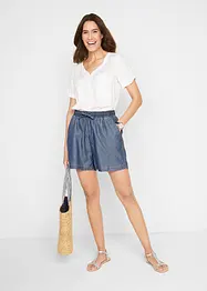 Short en denim léger avec du lin, bonprix