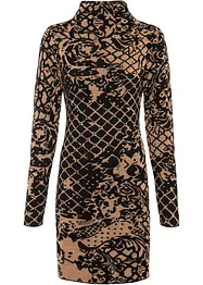 Robe en maille ajustée à col montant, bonprix