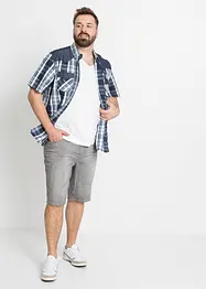 Kurzarmhemd mit Denim-Besatz, bonprix