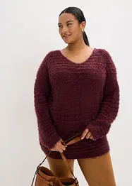Flauschiger Long-Pullover, bonprix