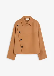 Jacke in Wolloptik mit schräger Knopfleiste, bonprix