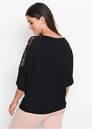 T-shirt oversize en viscose et dentelle, bonprix