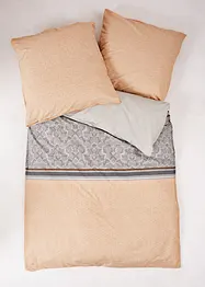 Parure de lit en percale avec rayures et ornements, bonprix